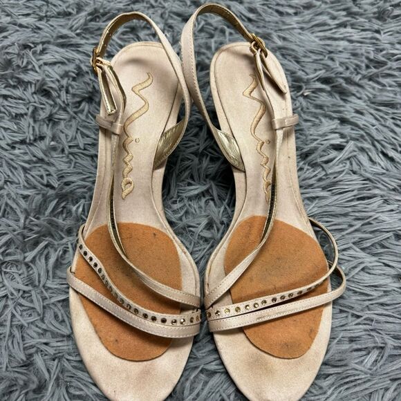Nina Open Toe Heels Size 7 - Picture 1 of 6